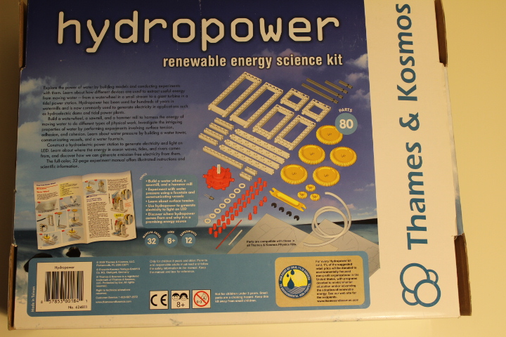 Thames & Kosmos Hydropower Science Kit: Back of Box